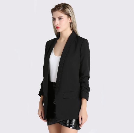 Пиджак черный женский удлиненный